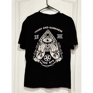 Ghost and Darkness Occult Ouija Planchette Graphic T-Shirt Mens Large Black